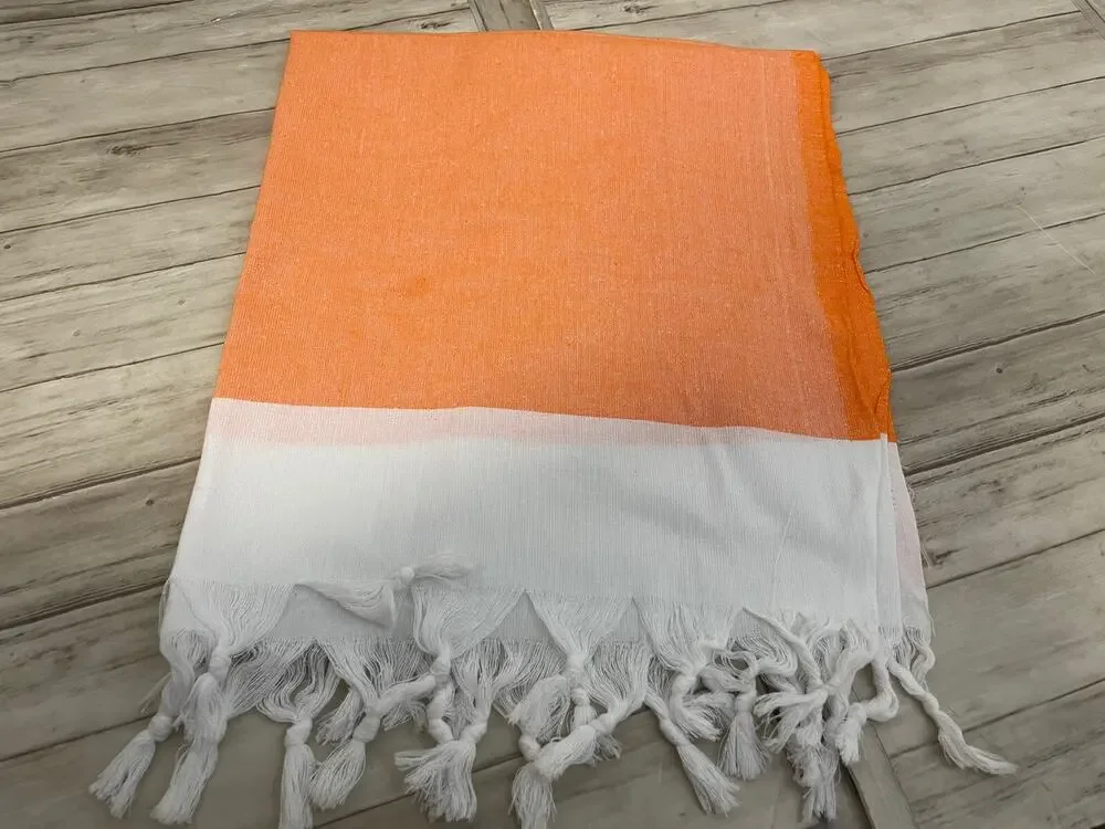 My Hamam Turkish Towel Cotton Beach Hammam Peshtemal Orange Lightweight N19